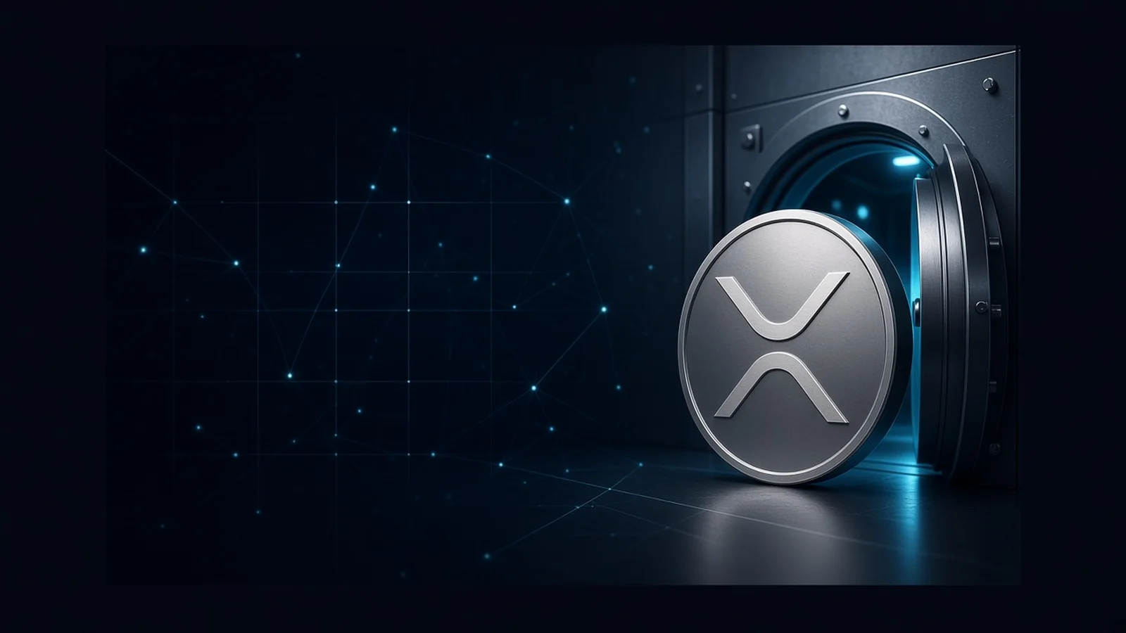 Illustration: eine silberne Münze mit dem Zeichen von XRP