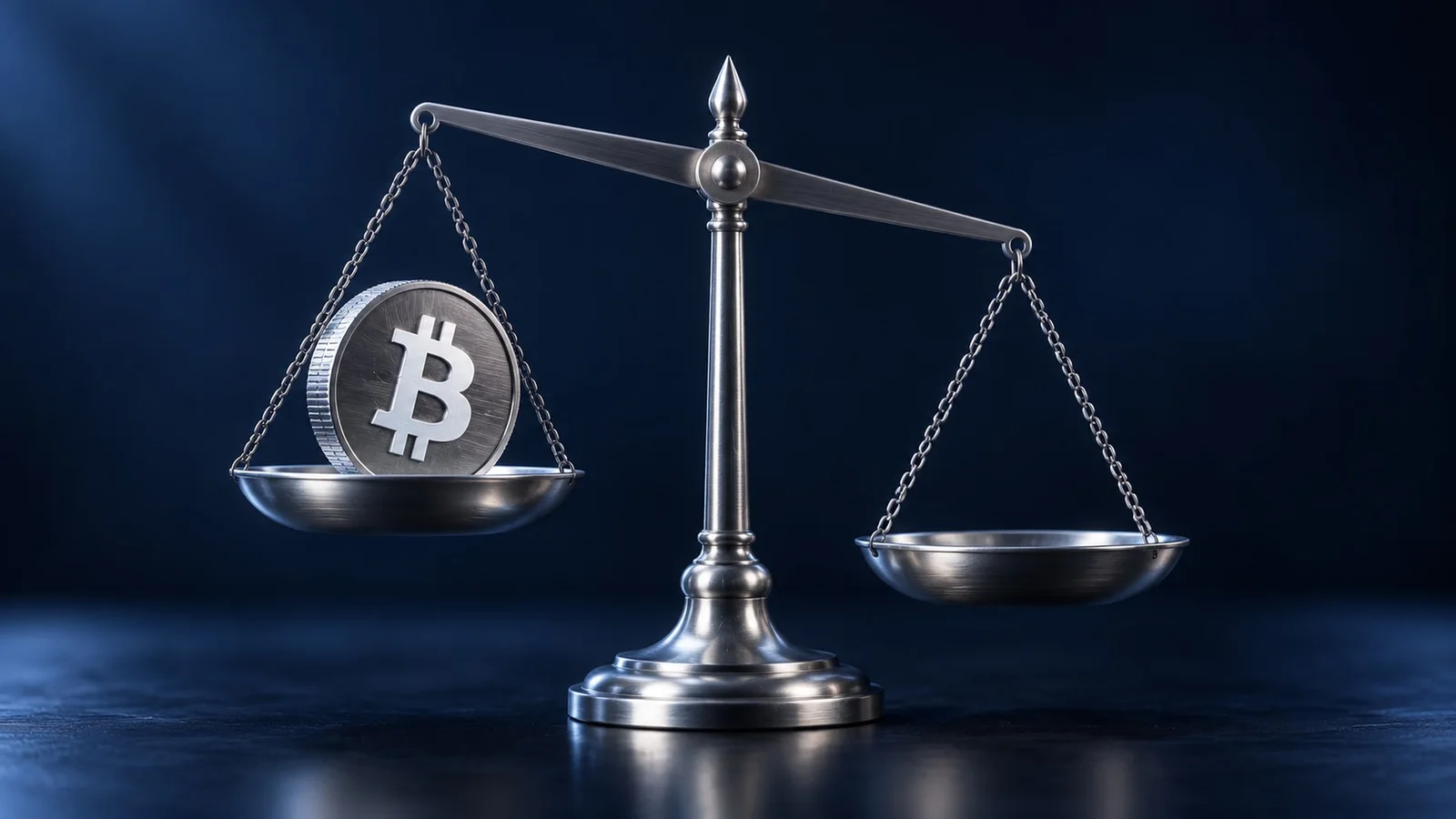 Illustration: eine silberne Münze mit dem Zeichen von Bitcoin