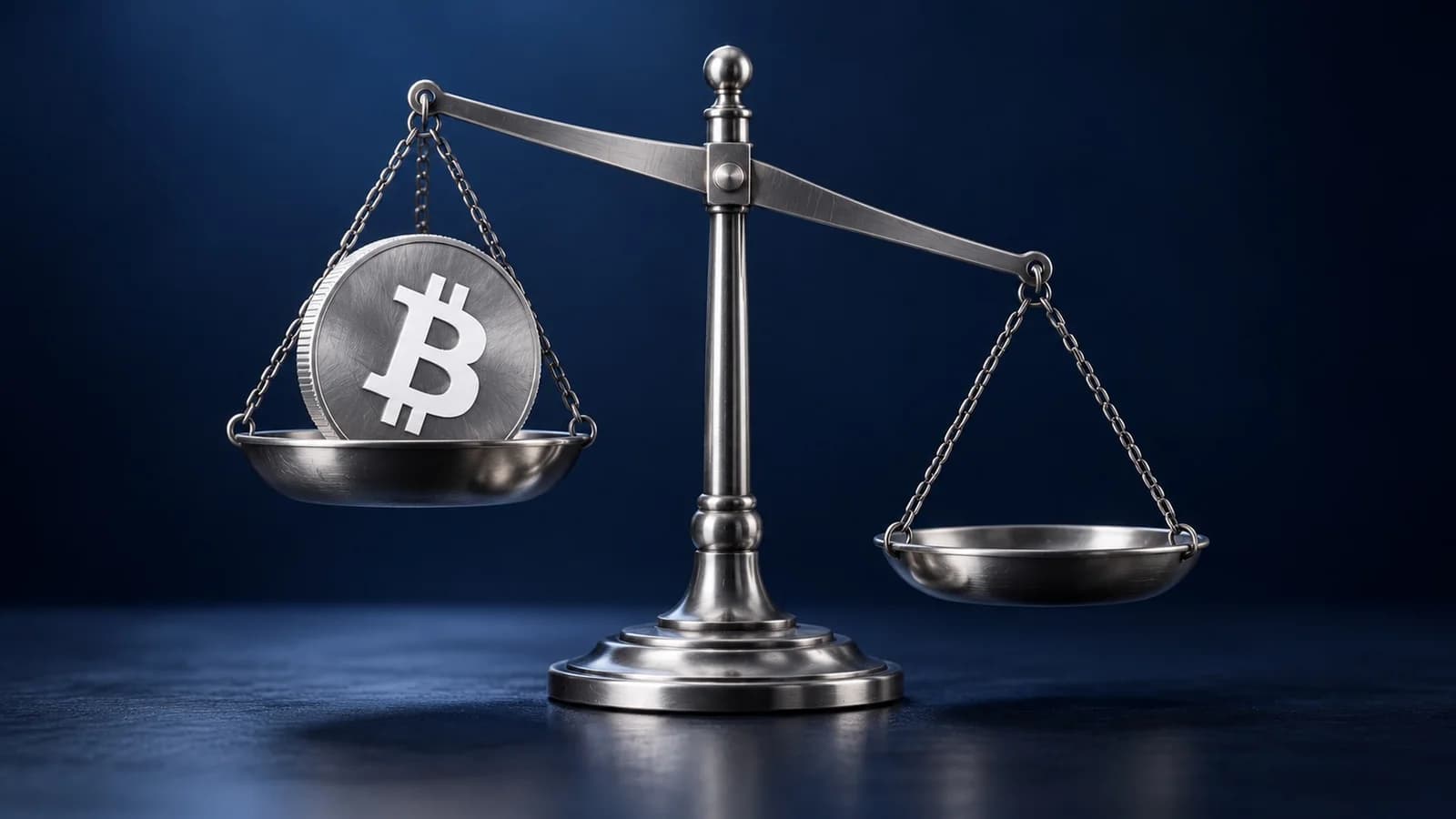 Illustration: eine silberne Münze mit dem Zeichen von Bitcoin