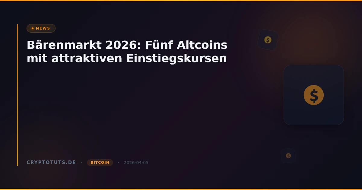 Bärenmarkt 2026: Fünf Altcoins mit attraktiven Einstiegskursen