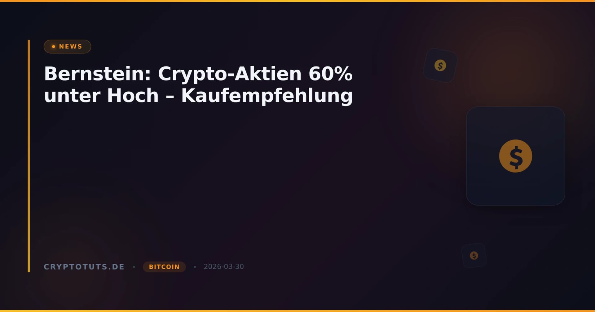 Bernstein: Crypto-Aktien 60% unter Hoch – Kaufempfehlung
