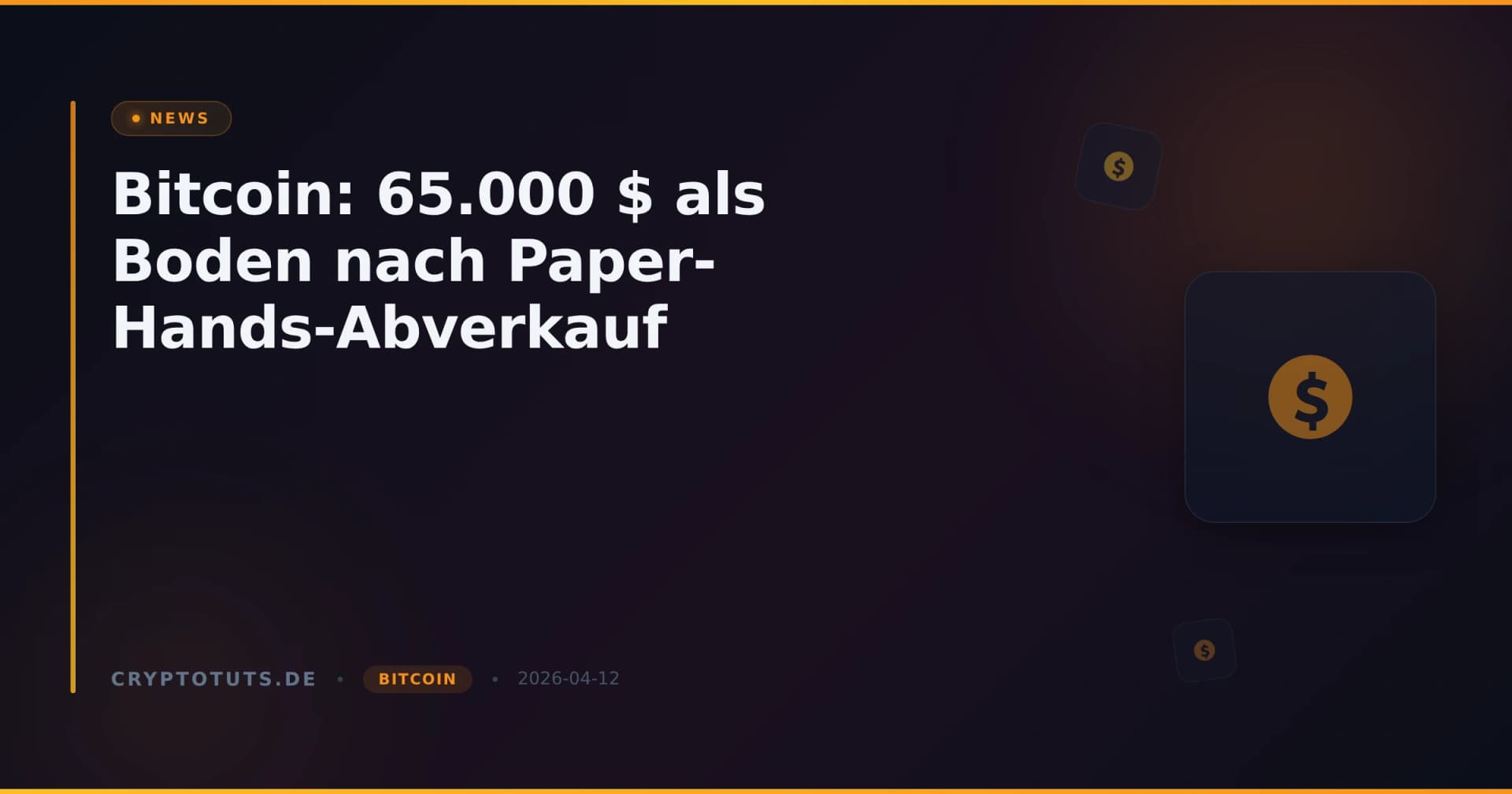 Bitcoin: 65.000 $ als Boden nach Paper-Hands-Abverkauf