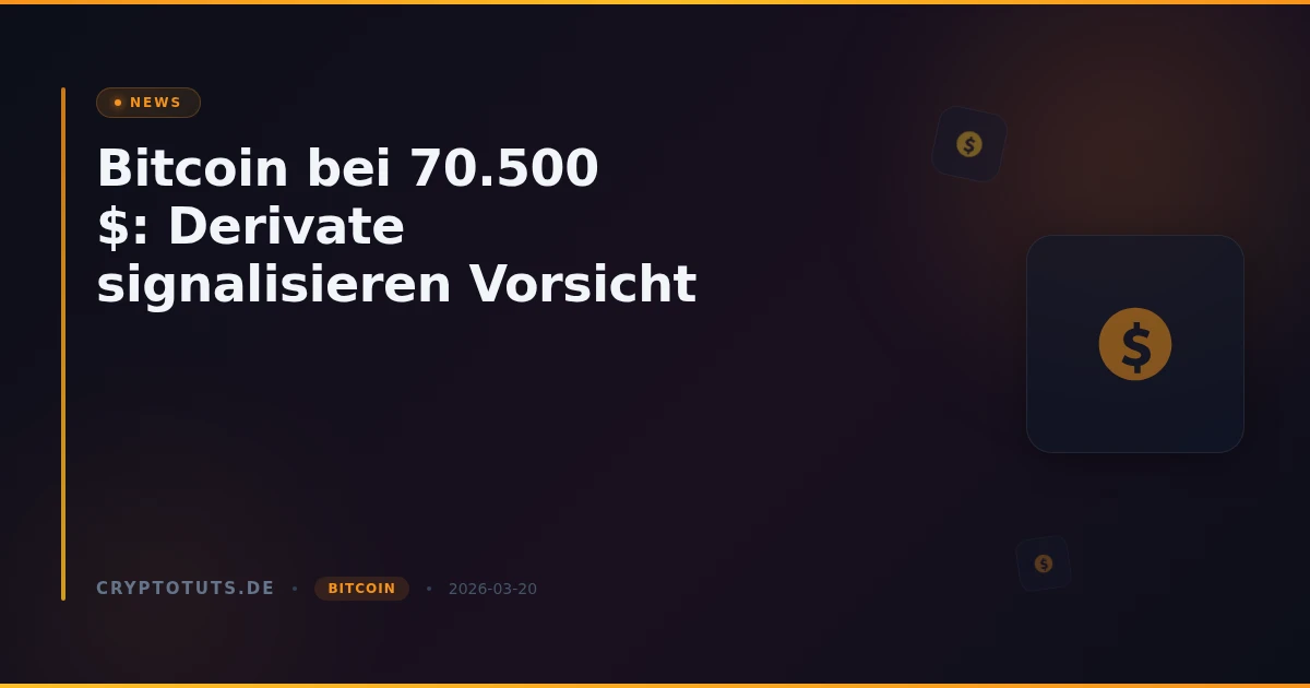 Bitcoin bei 70.500 $: Derivate signalisieren Vorsicht