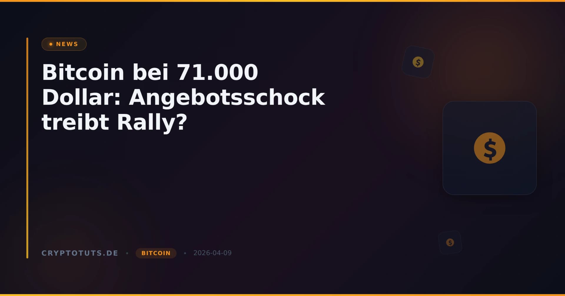 Bitcoin bei 71.000 Dollar: Angebotsschock treibt Rally?