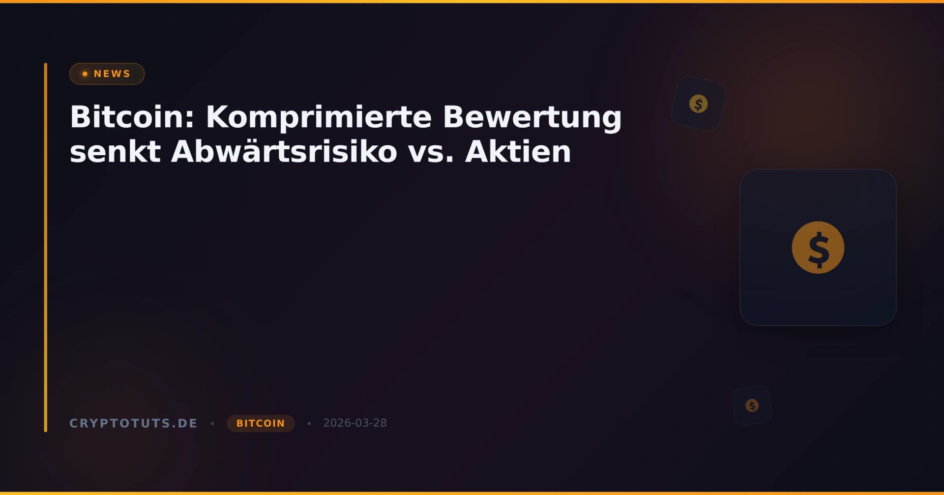 Bitcoin: Komprimierte Bewertung senkt Abwärtsrisiko vs. Aktien