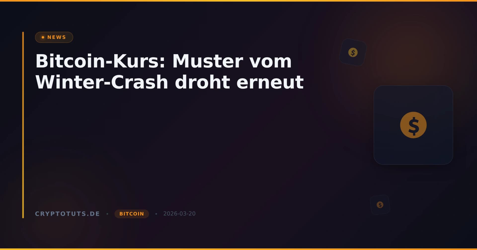 Bitcoin-Kurs: Muster vom Winter-Crash droht erneut