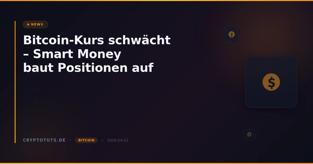 Bitcoin-Kurs schwächt – Smart Money baut Positionen auf