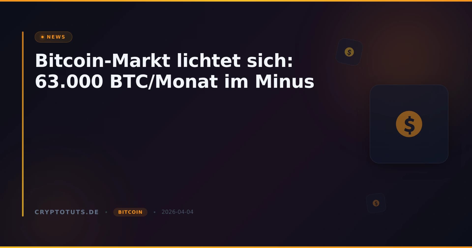 Bitcoin-Markt lichtet sich: 63.000 BTC/Monat im Minus