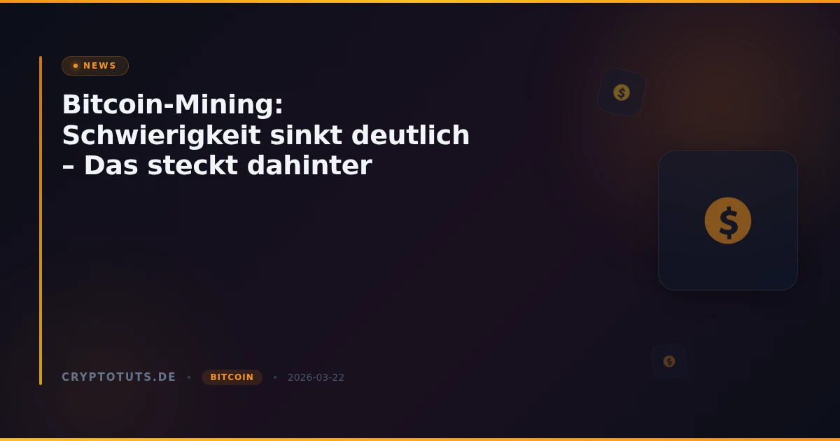 Bitcoin-Mining: Schwierigkeit sinkt deutlich – Das steckt dahinter