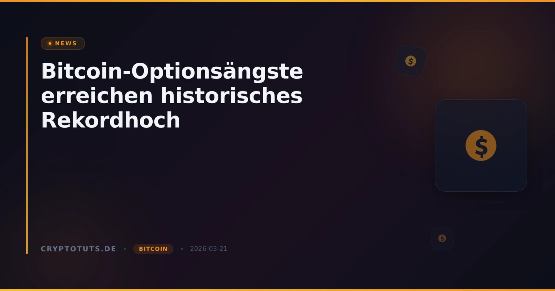Bitcoin-Optionsängste erreichen historisches Rekordhoch