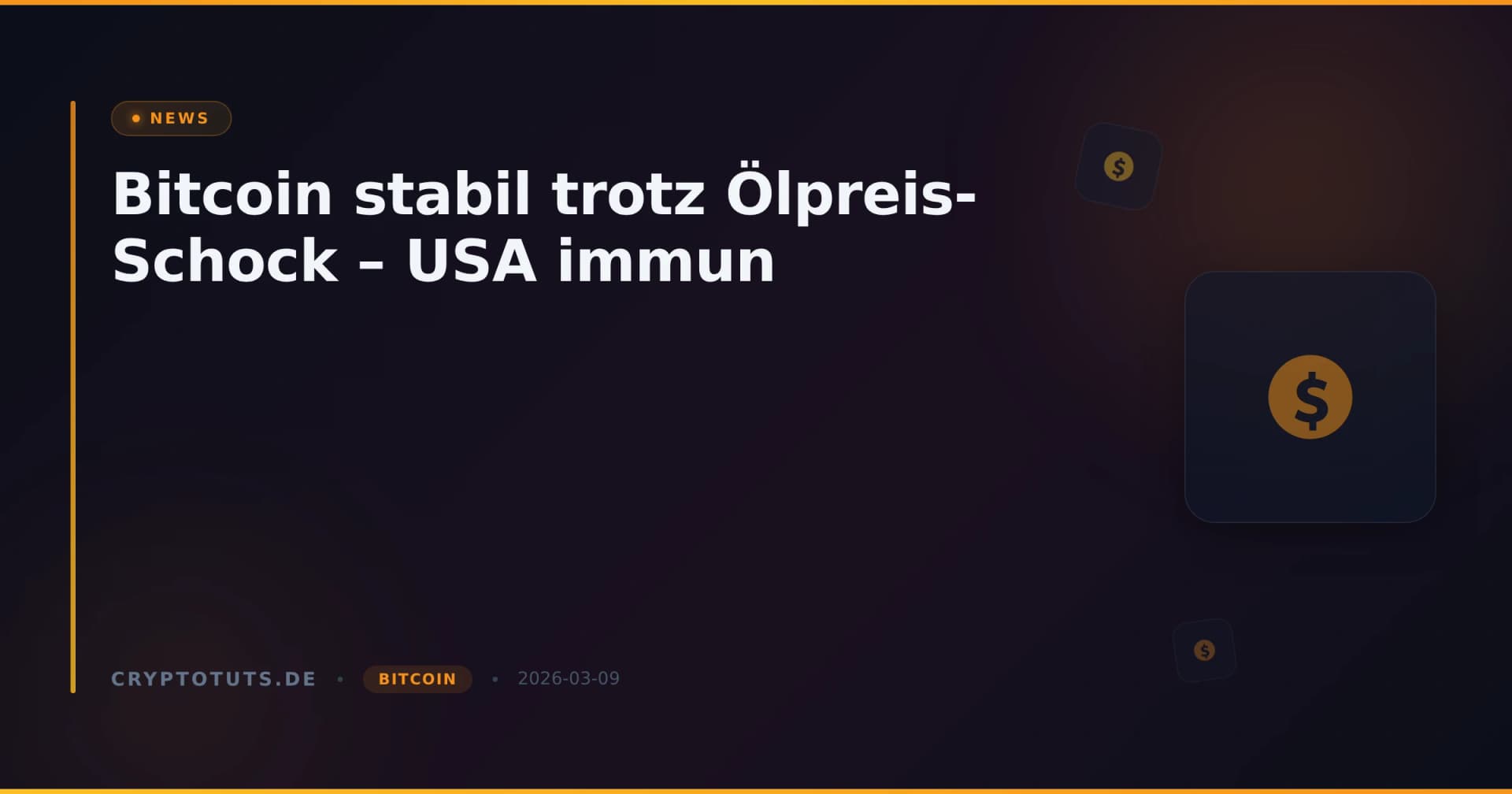 Bitcoin stabil trotz Ölpreis-Schock – USA immun