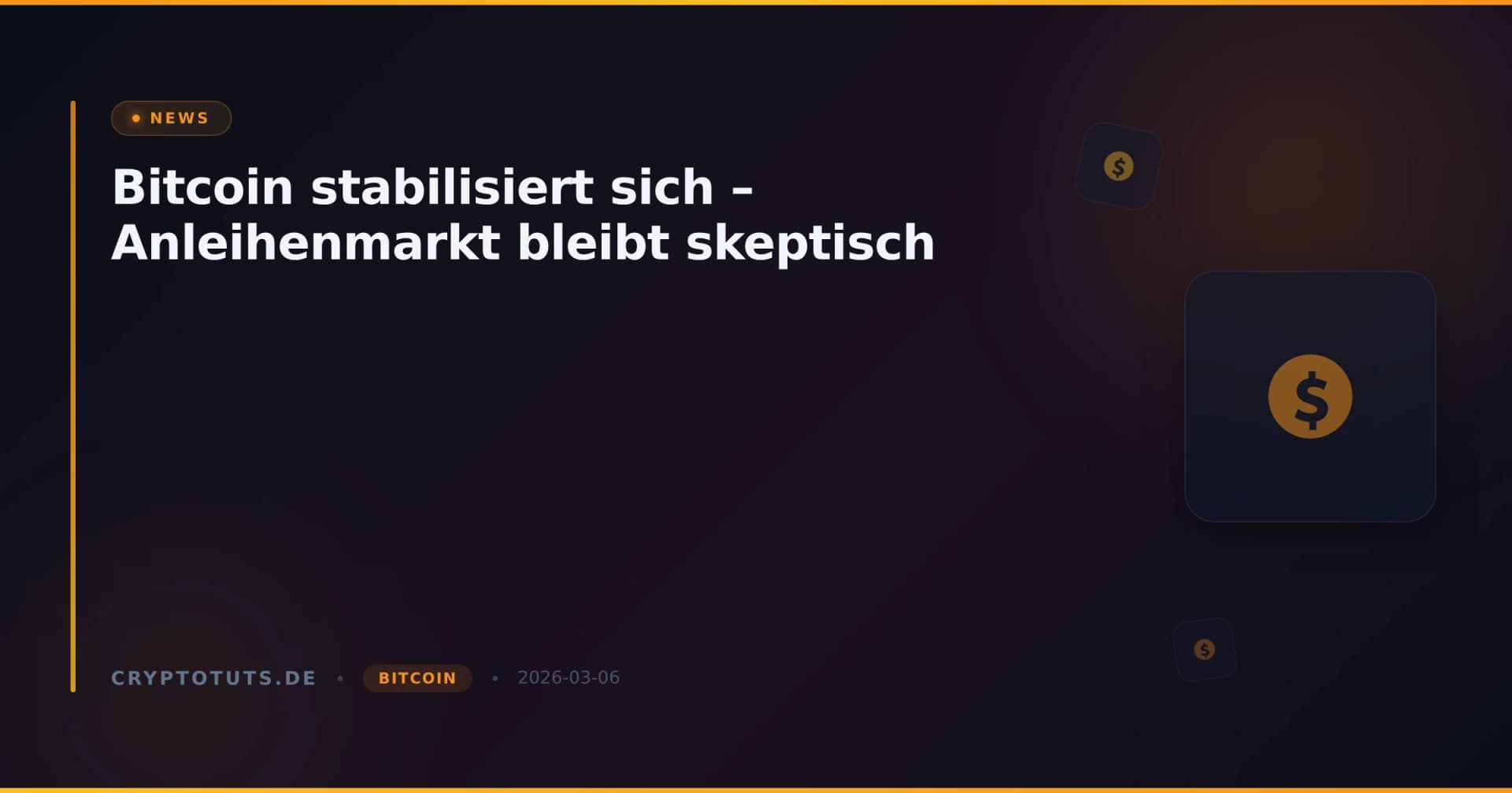 Bitcoin stabilisiert sich – Anleihenmarkt bleibt skeptisch