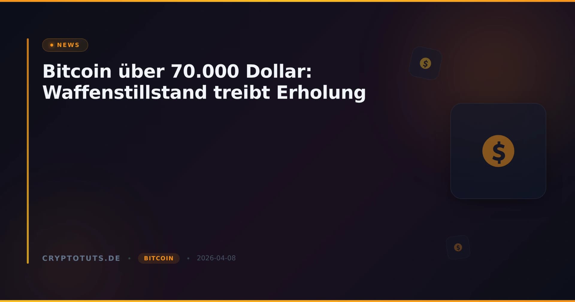 Bitcoin über 70.000 Dollar: Waffenstillstand treibt Erholung