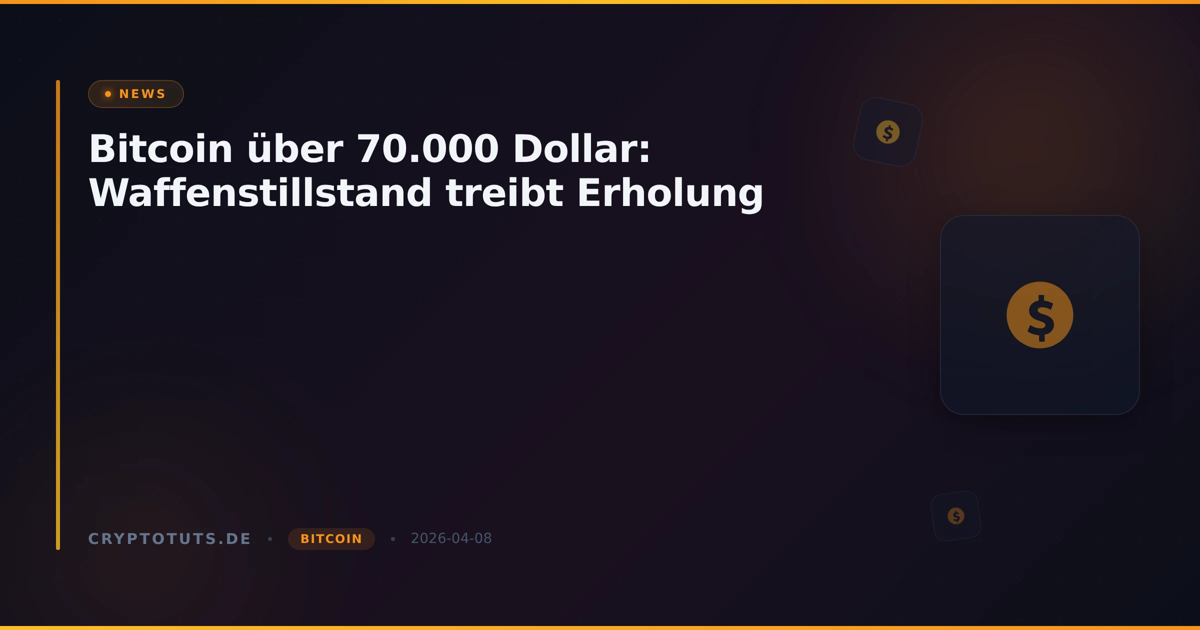 Bitcoin über 70.000 Dollar: Waffenstillstand treibt Erholung