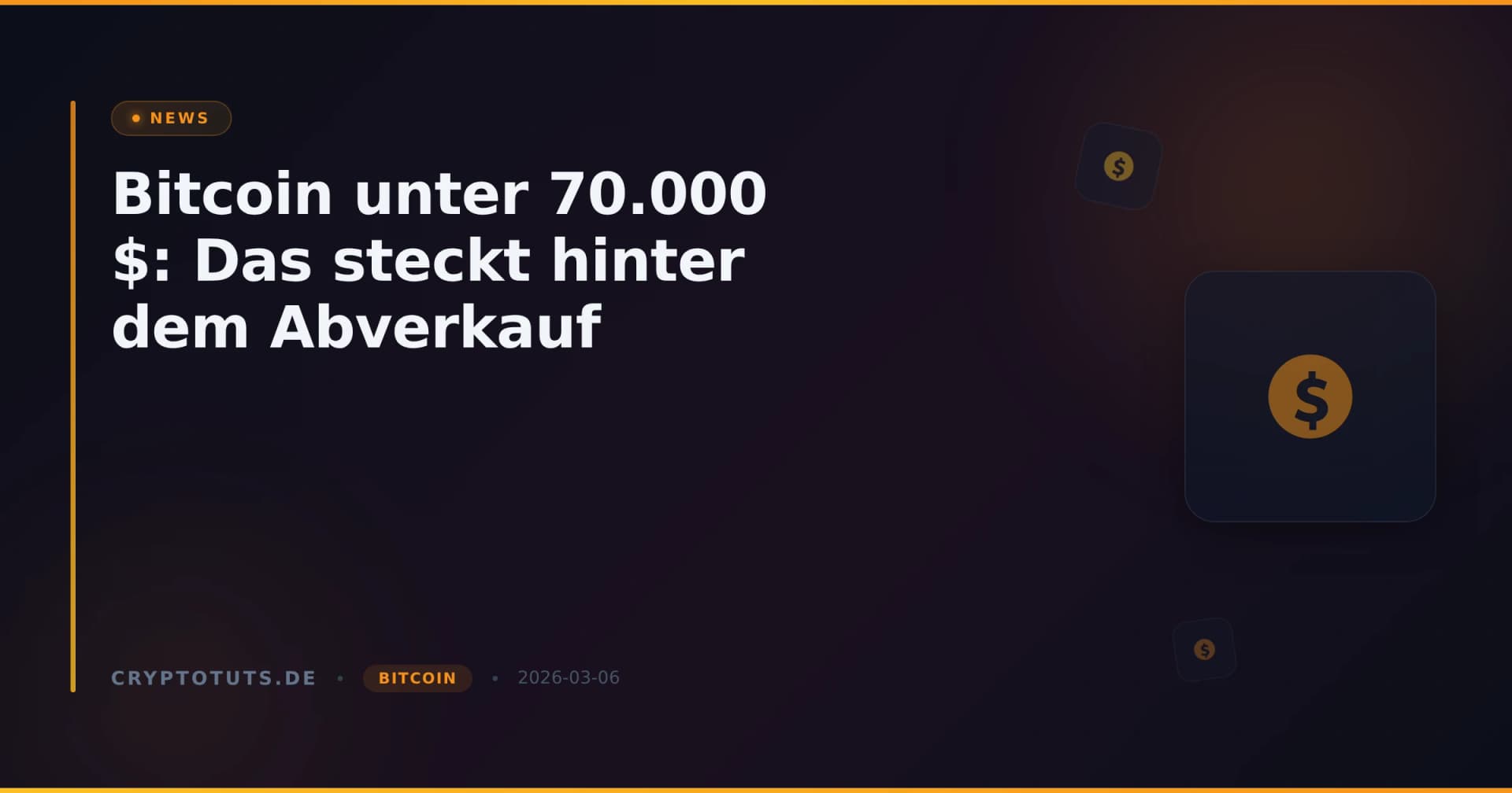Bitcoin unter 70.000 $: Das steckt hinter dem Abverkauf