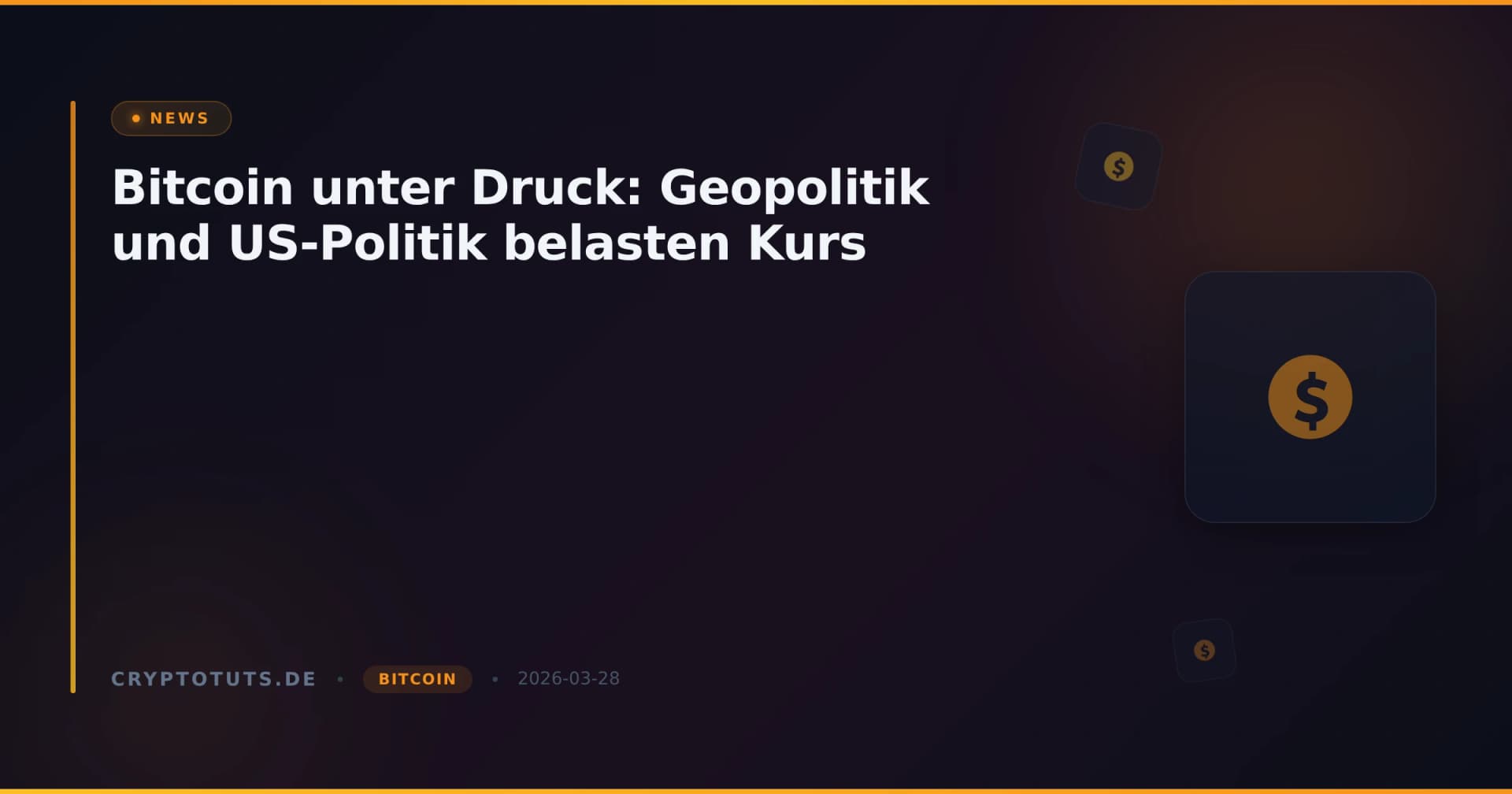 Bitcoin unter Druck: Geopolitik und US-Politik belasten Kurs