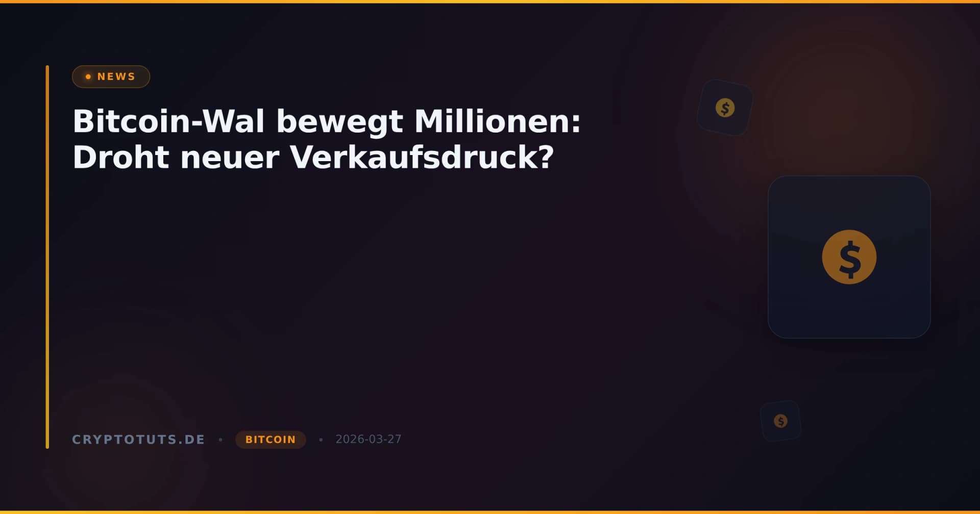 Bitcoin-Wal bewegt Millionen: Droht neuer Verkaufsdruck?