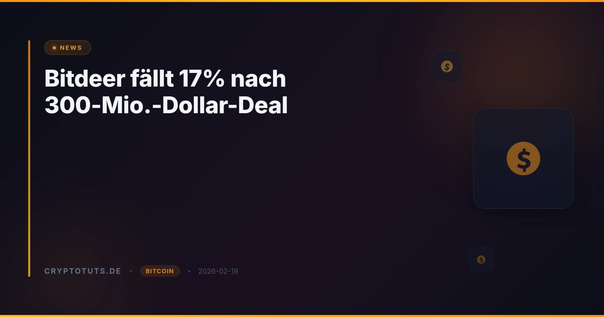 Bitdeer fällt 17% nach 300-Mio.-Dollar-Deal
