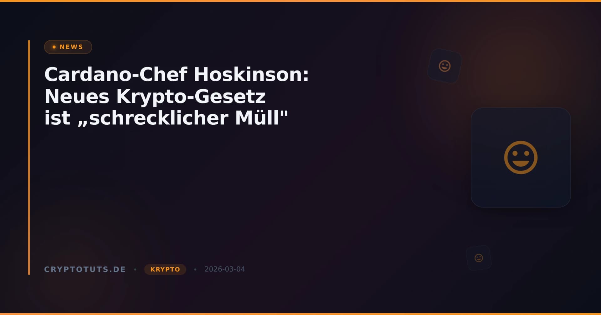 Cardano-Chef Hoskinson: Neues Krypto-Gesetz ist „schrecklicher Müll"