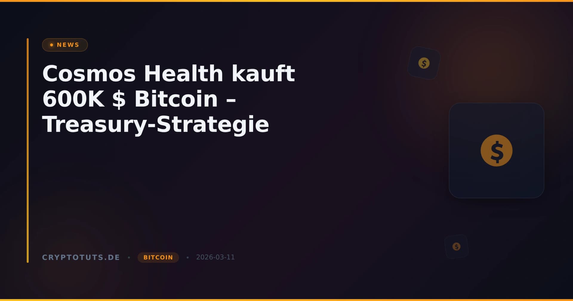 Cosmos Health kauft 600K $ Bitcoin – Treasury-Strategie