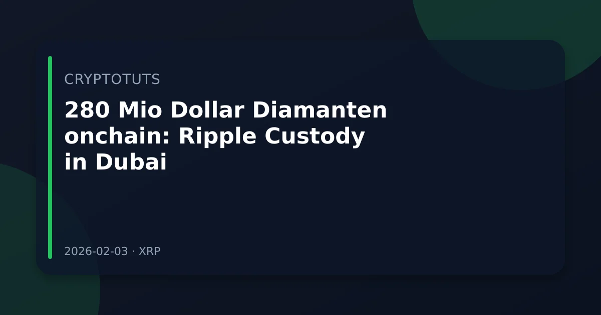 Diamanten Tokenisierung in Dubai: 280 Mio Dollar onchain mit Ripple Custody