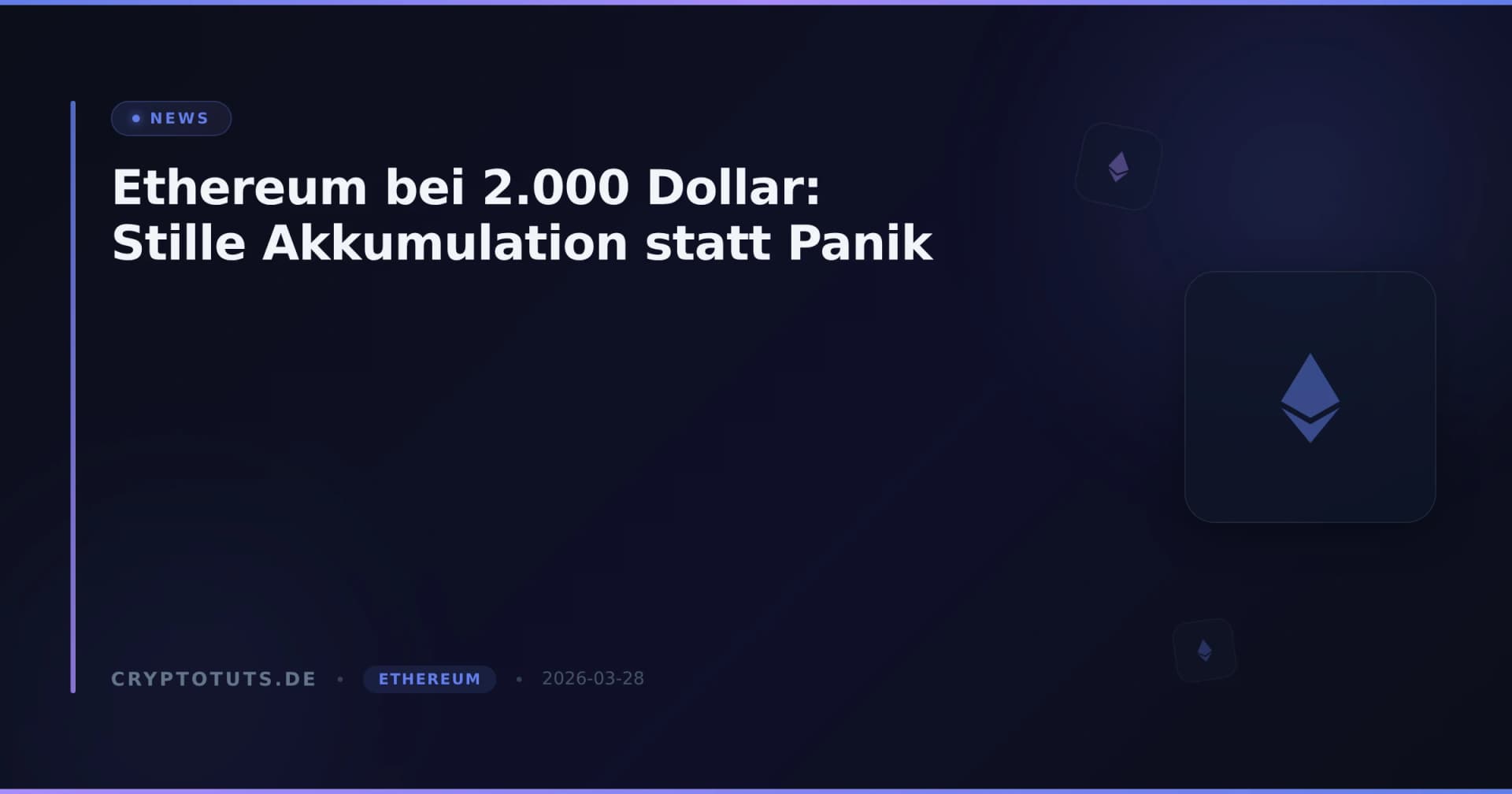 Ethereum bei 2.000 Dollar: Stille Akkumulation statt Panik