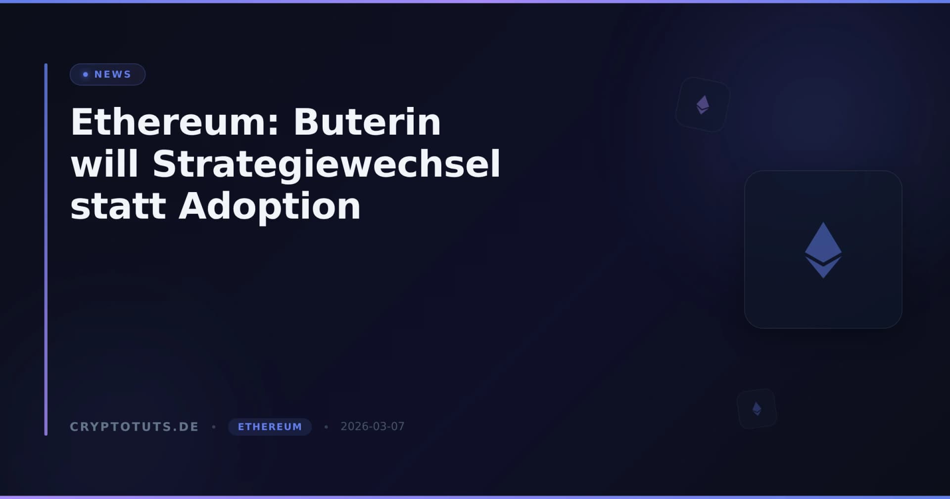 Ethereum: Buterin will Strategiewechsel statt Adoption