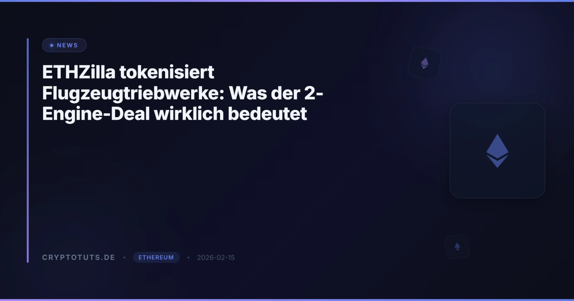 ETHZilla tokenisiert Flugzeugtriebwerke: Was der 2-Engine-Deal wirklich bedeutet