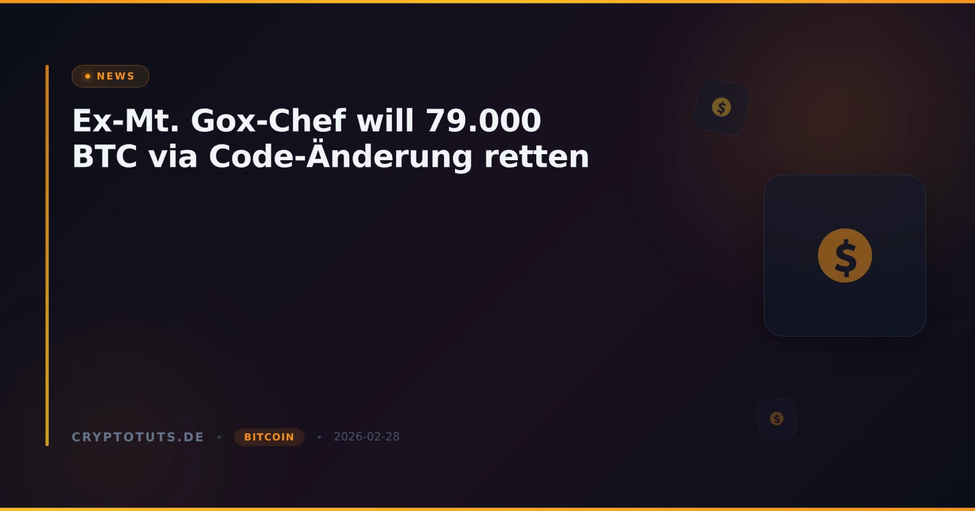 Ex-Mt. Gox-Chef will 79.000 BTC via Code-Änderung retten