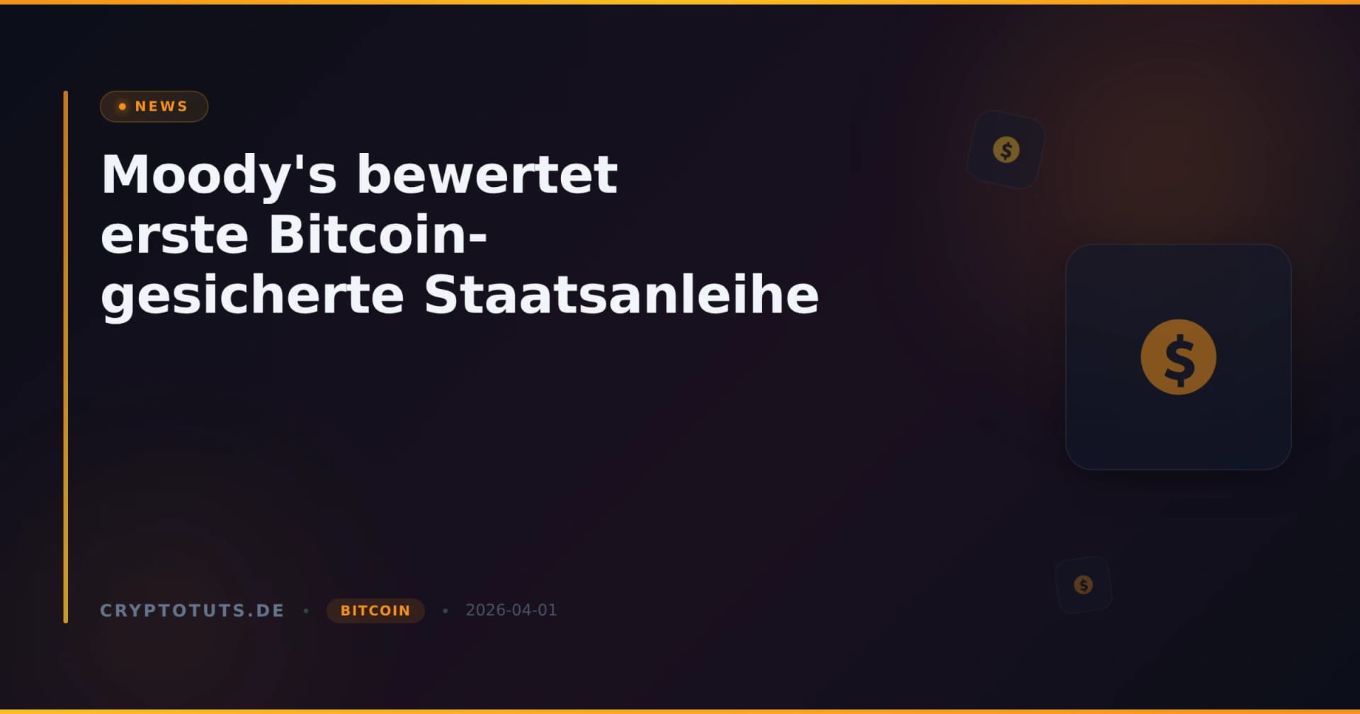 Moody's bewertet erste Bitcoin-gesicherte Staatsanleihe