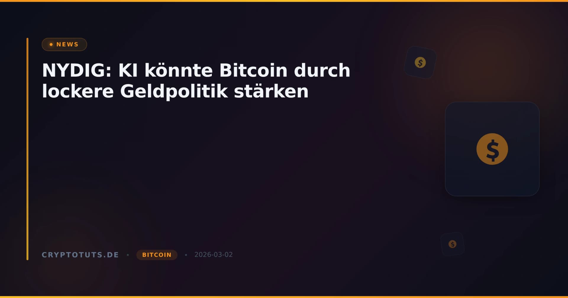 NYDIG: KI könnte Bitcoin durch lockere Geldpolitik stärken