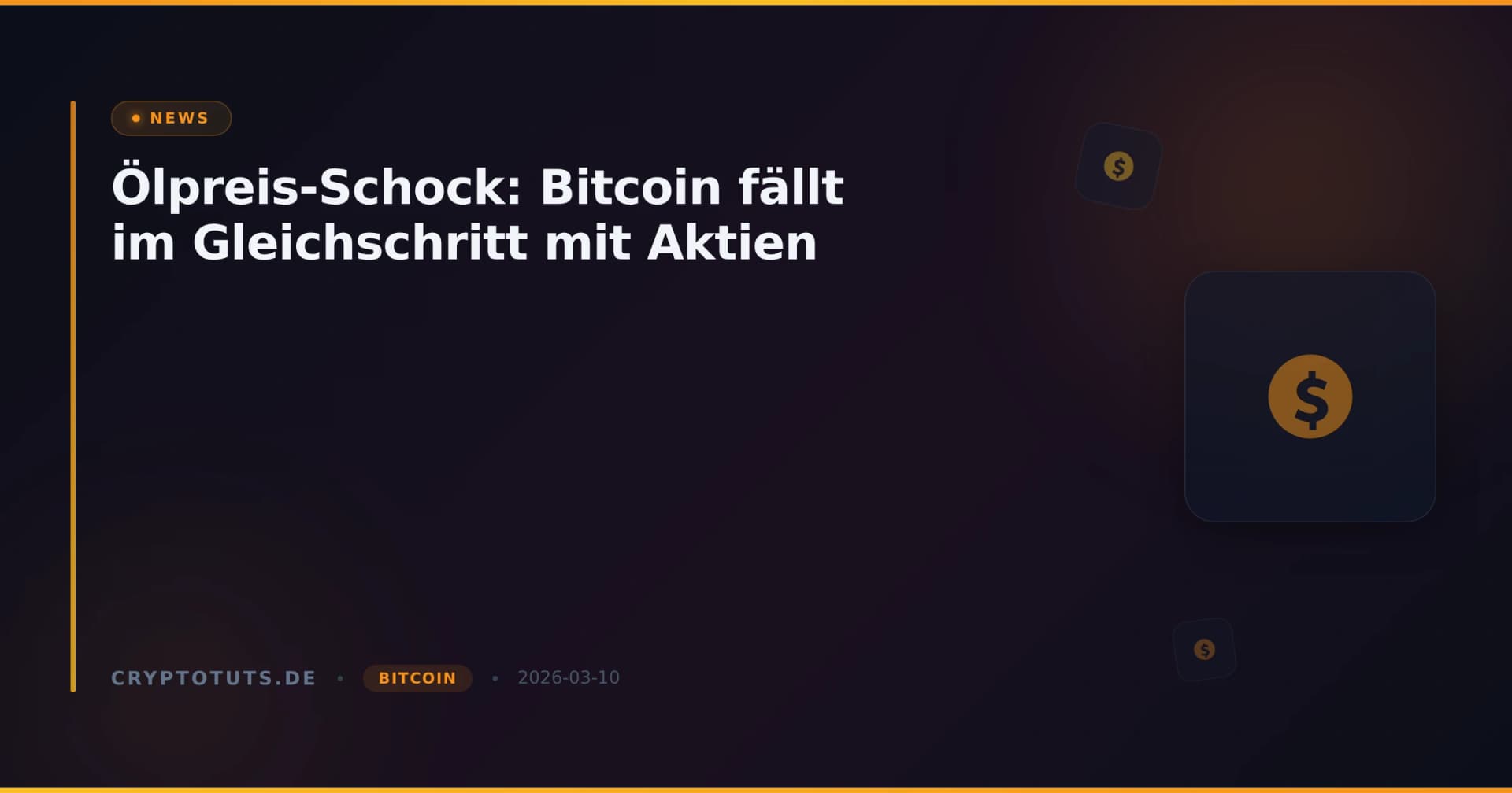 Ölpreis-Schock: Bitcoin fällt im Gleichschritt mit Aktien