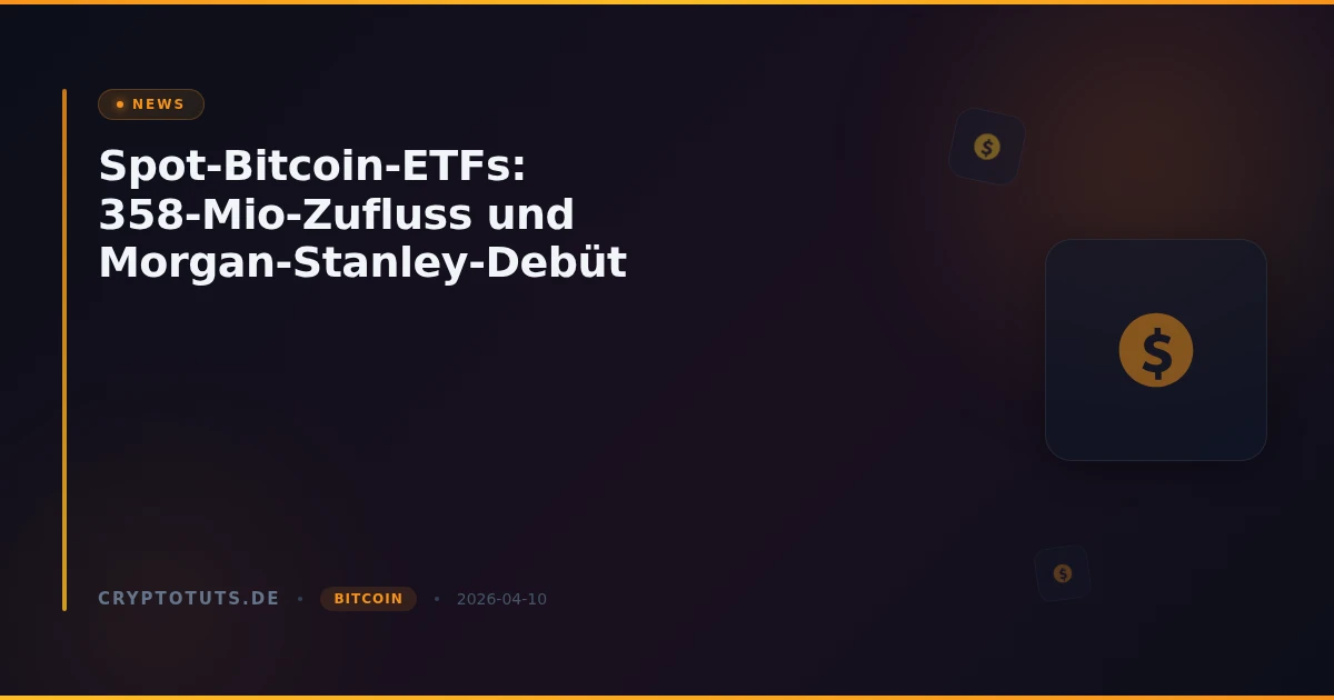 Spot-Bitcoin-ETFs: 358-Mio-Zufluss und Morgan-Stanley-Debüt