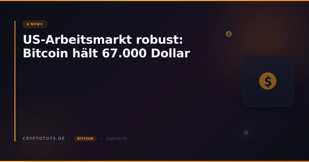 US-Arbeitsmarkt robust: Bitcoin hält 67.000 Dollar
