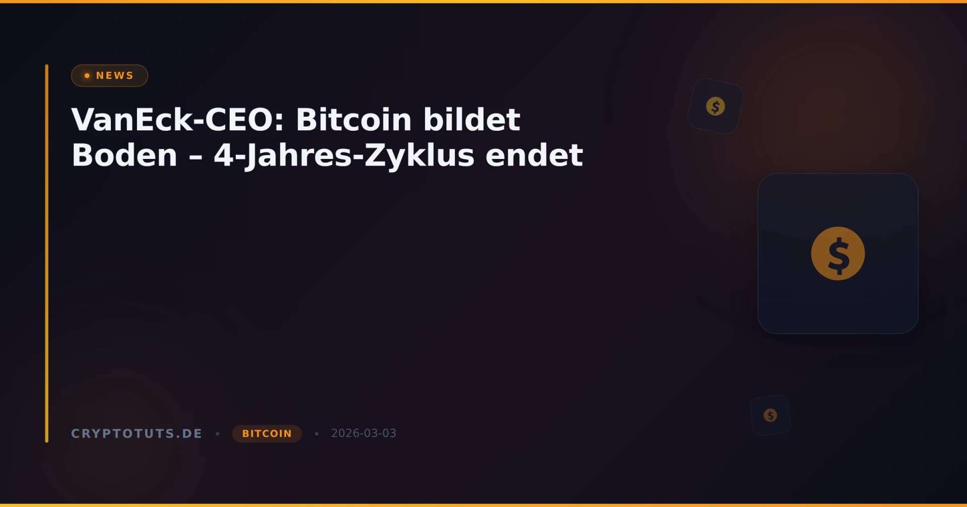 VanEck-CEO: Bitcoin bildet Boden – 4-Jahres-Zyklus endet