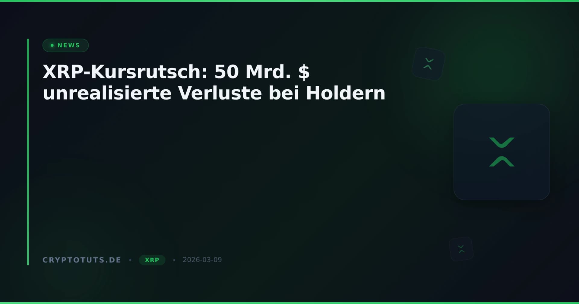 XRP-Kursrutsch: 50 Mrd. $ unrealisierte Verluste bei Holdern