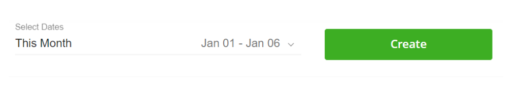 eToro Account Statement: Zeitraum wählen und mit Create erzeugen